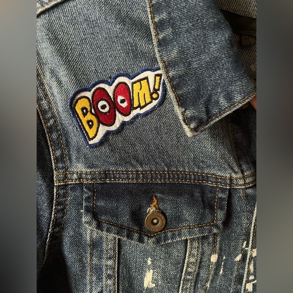 Zara Patch Jean Jacket Small - Picture 3 of 5